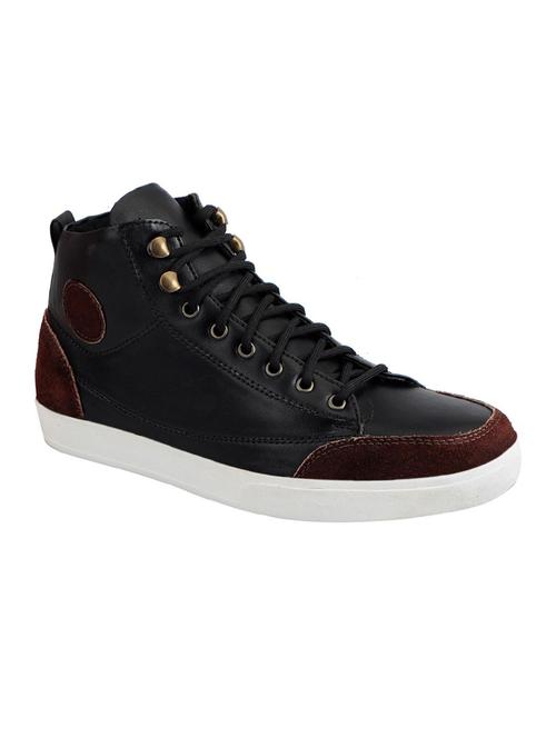black leatherette lace up sneaker - 13817492 - Very Small Image - 1