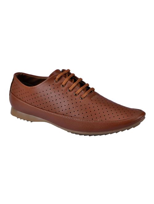 tan leatherette lace up shoe - 13817538 - Very Small Image - 1