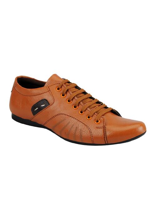 tan leatherette lace up shoe - 13817547 - Very Small Image - 1