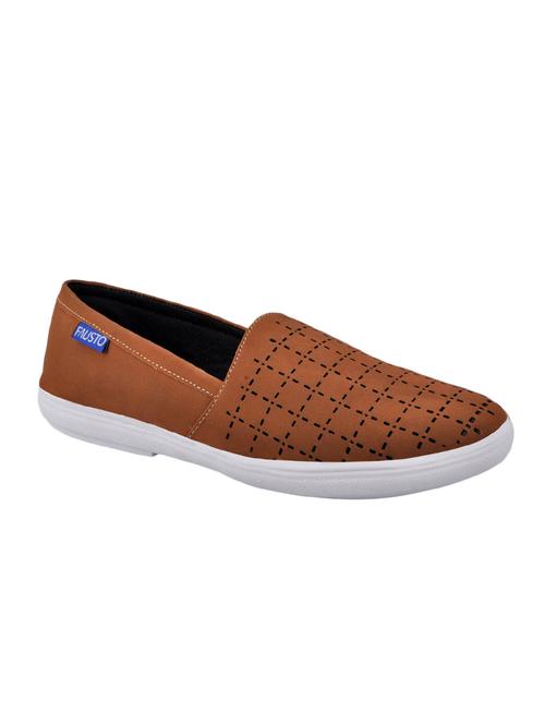 tan leatherette slip on shoe - 13817613 - Very Small Image - 1