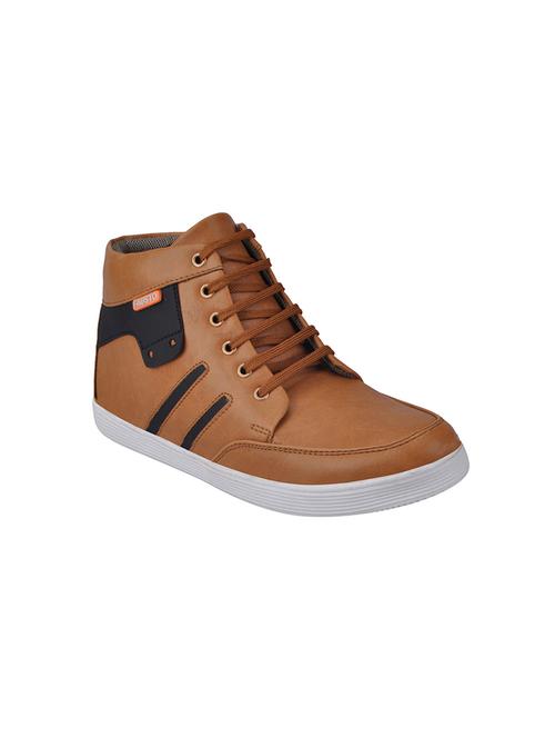 tan leatherette lace up sneaker - 13817664 - Very Small Image - 1