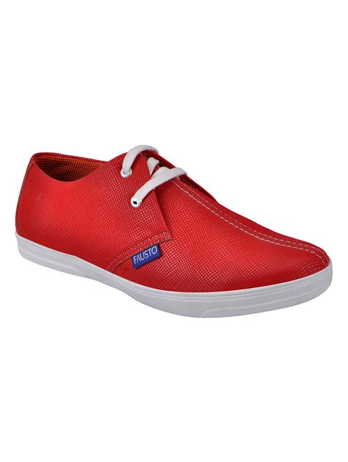 red leatherette lace up shoe - 13817740 - Very Small Image - 1