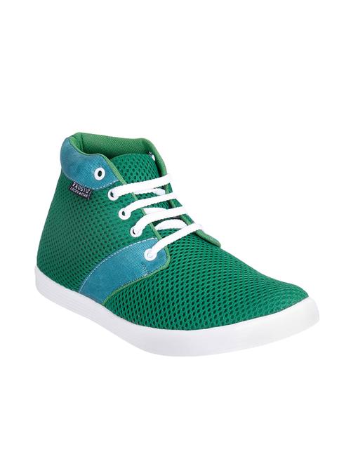 green mesh & synthetic lace up sneakers - 13817835 - Very Small Image - 1