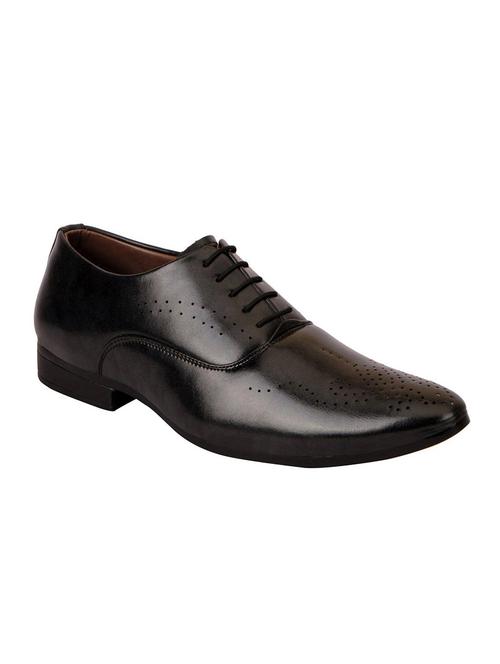 black leatherette lace-up oxford - 13817971 - Very Small Image - 1