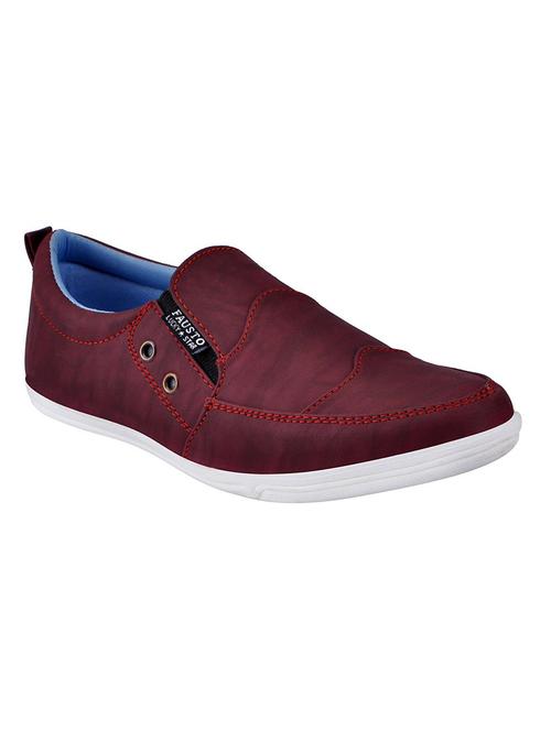 maroon leatherette casual slip on - 13818032 - Very Small Image - 1