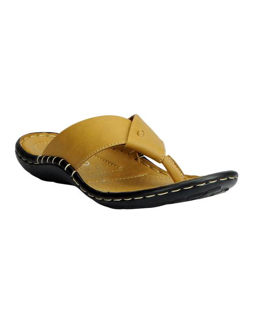 beige leatherette toe separator slippers - 13818176 - Very Small Image - 1