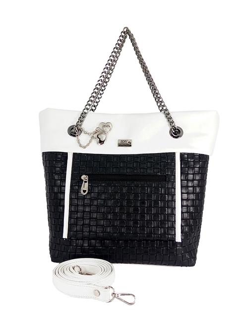 black leatherette  regular handbag - 13820500 - Very Small Image - 1