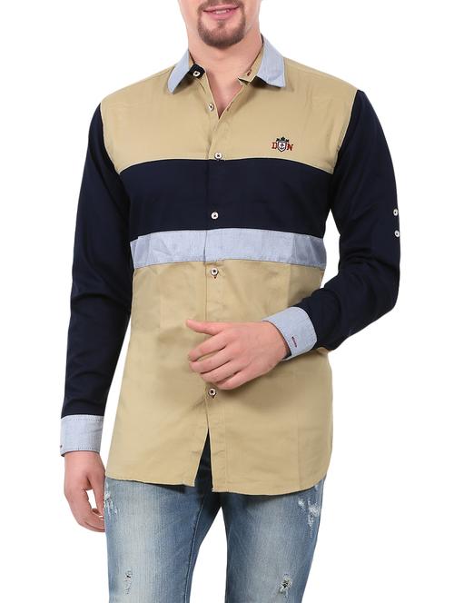 beige cotton casual shirt - 13821084 - Very Small Image - 1