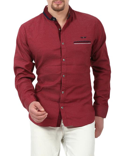 red cotton casual shirt - 13821097 - Very Small Image - 1
