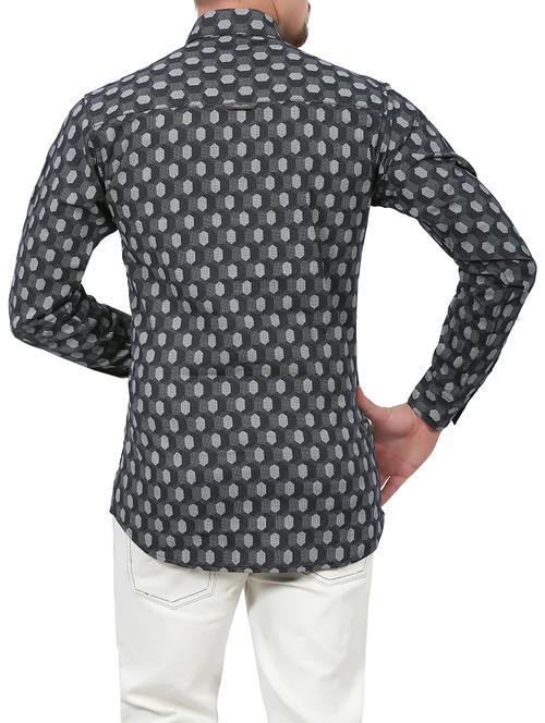 grey cotton casual shirt - 13821119 - Very Small Image - 1