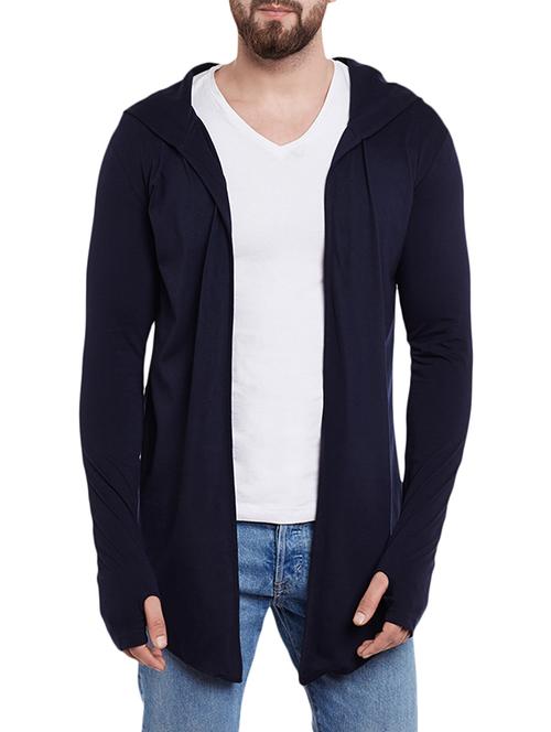 navy blue cotton shrug - 13821247 - Very Small Image - 1