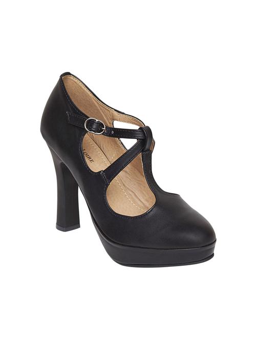 black faux leather slip on pumps - 13822506 - Very Small Image - 1