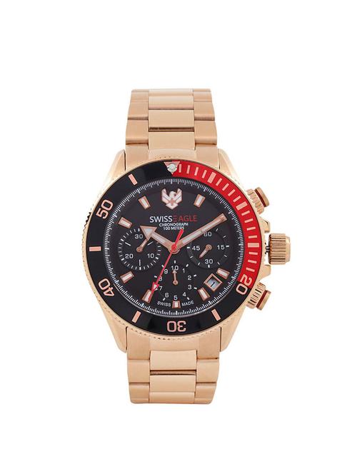 swiss eagle black dial chronograph watch for men - se-9080b-rg-01-sm - 13823259 - Very Small Image - 1