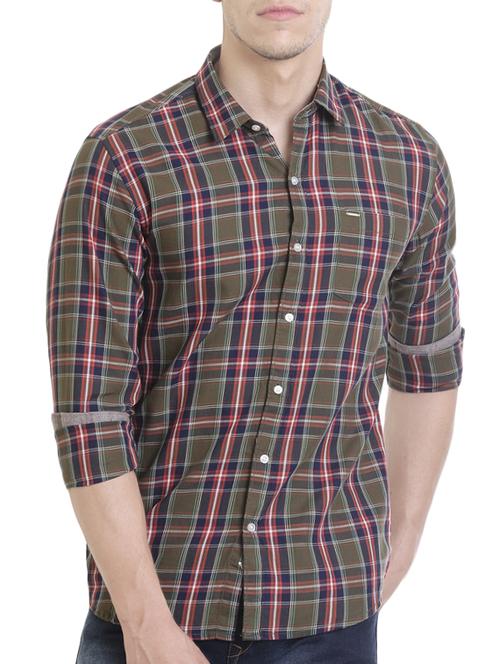 brown cotton casual shirt - 13823551 - Very Small Image - 1