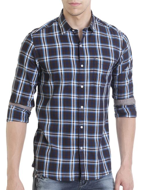 blue cotton casual shirt - 13823562 - Very Small Image - 1