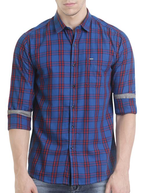 blue cotton casual shirt - 13823566 - Very Small Image - 1