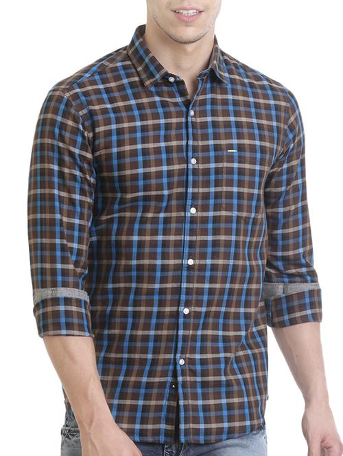 brown cotton casual shirt - 13823567 - Very Small Image - 1