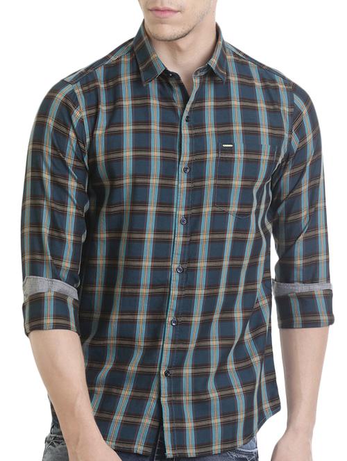 blue cotton casual shirt - 13823578 - Very Small Image - 1