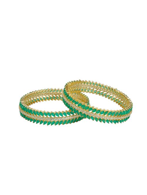 Green Gold Tone Stone Bangles - 13823689 - Very Small Image - 1