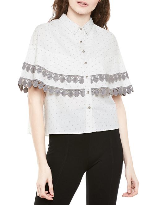 white printed cotton regular shirt - 13828238 - Very Small Image - 1