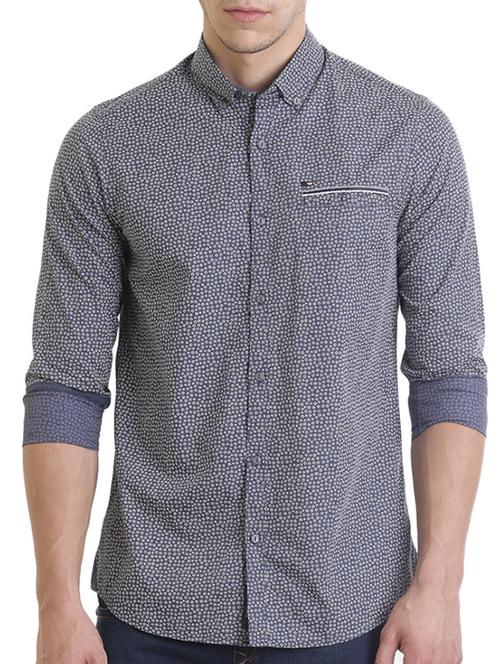 blue cotton casual shirt - 13829821 - Very Small Image - 1