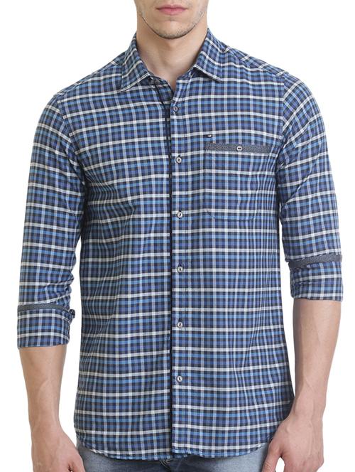 blue cotton casual shirt - 13829833 - Very Small Image - 1