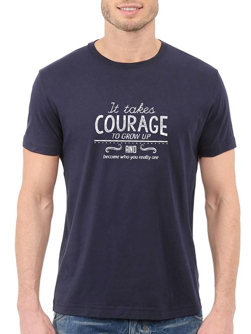 navy blue cotton tshirt - 13830553 - Very Small Image - 1