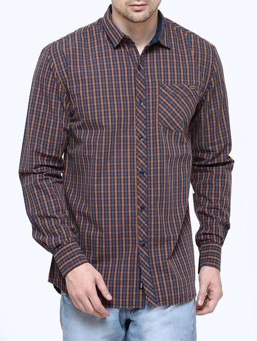 blue cotton casual shirt - 13832987 - Very Small Image - 1