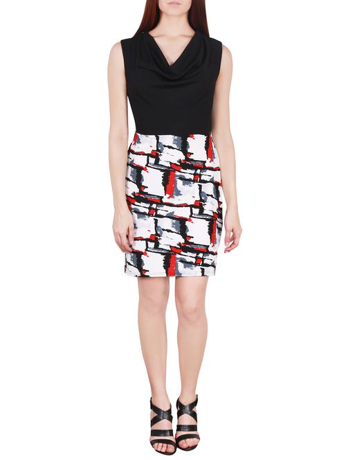 black printed sheath dress - 13834080 - Very Small Image - 1