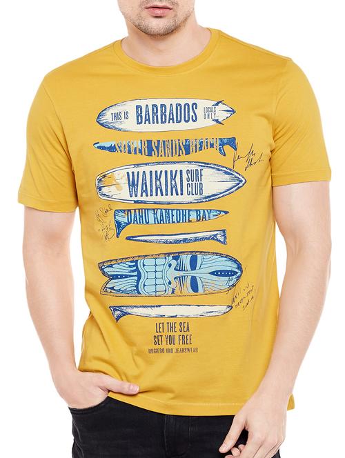 yellow cotton t-shirt - 13834988 - Very Small Image - 1