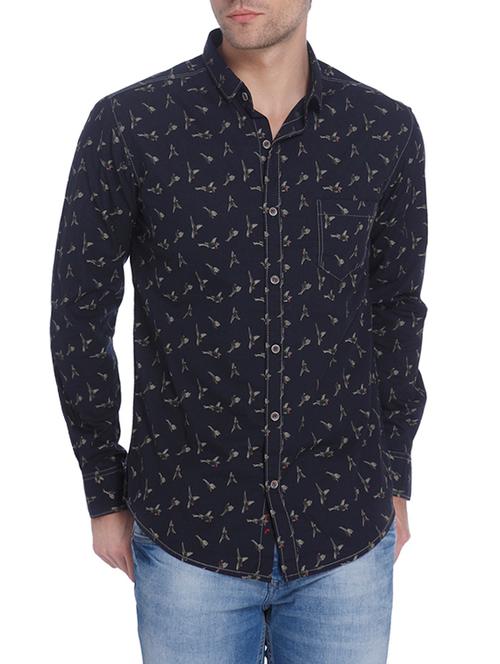 blue cotton casual shirt - 13835756 - Very Small Image - 1