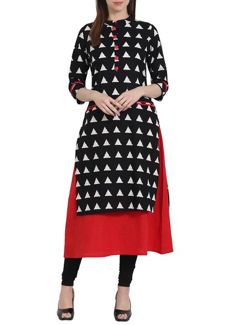layered geometrical kurta - 13836927 - Very Small Image - 1