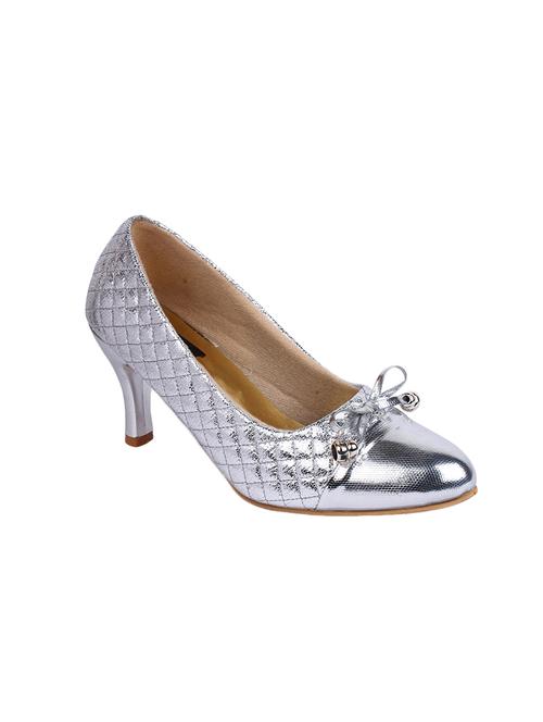 silver leatherette slip on pumps - 13837145 - Very Small Image - 1