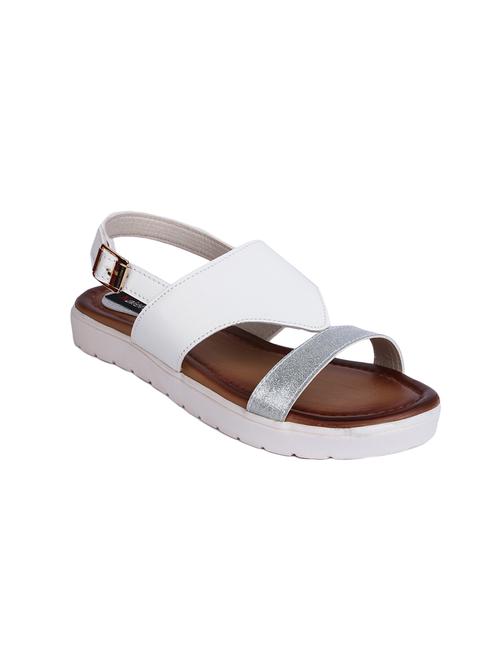 white faux leather back strap sandals - 13837148 - Very Small Image - 1
