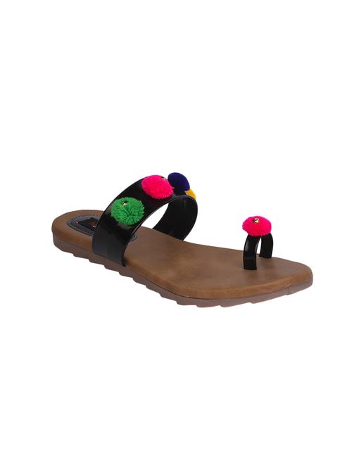 black one toe  kolhapuri - 13837166 - Very Small Image - 1