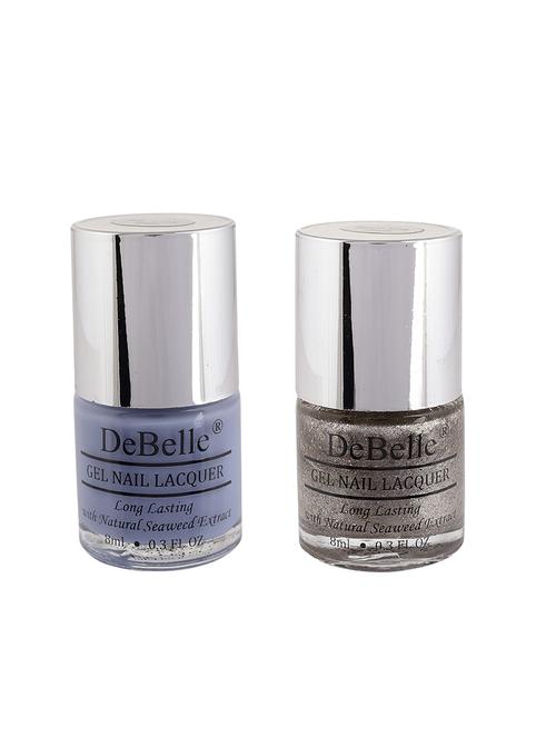 debelle natural gel nail polish (combo of 2) (purple,glitter) - 13837805 - Very Small Image - 1