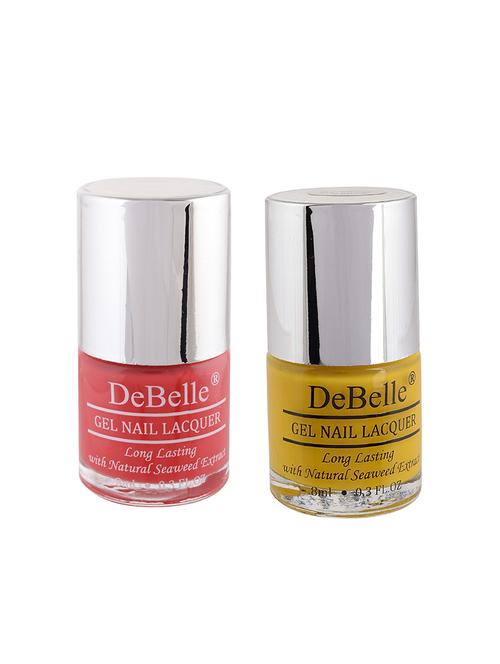 debelle natural gel nail polish combo of 2 (coral orange,yellow) - 13837809 - Very Small Image - 1