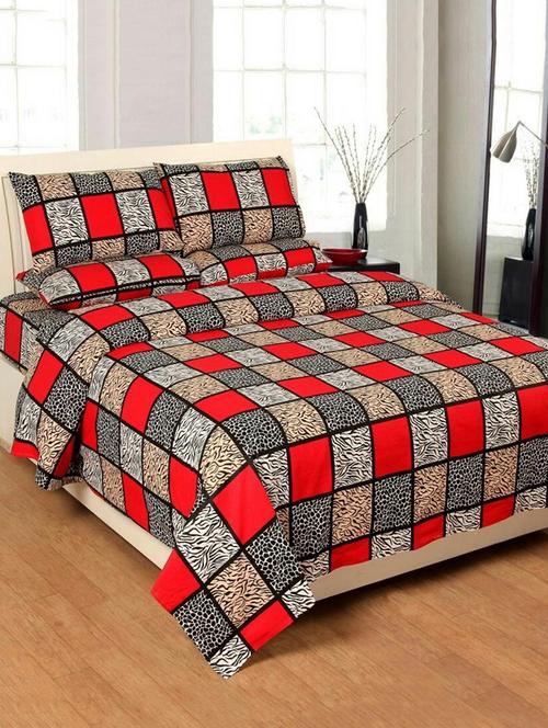 Indian Online Mall Cotton Double Bedsheet With 2 Pillow Covers - 13838044 - Very Small Image - 1