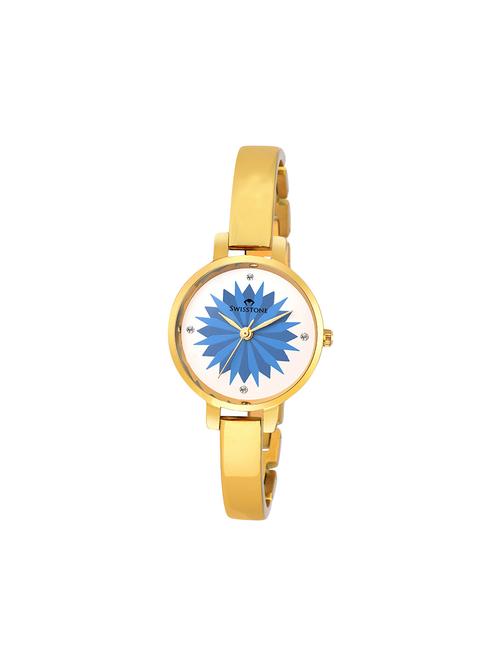 swisstone jewels067-gldblu gold plated wrist watch for women - 13838460 - Very Small Image - 1