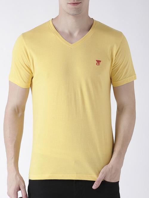 yellow cotton t-shirt - 13838515 - Very Small Image - 1