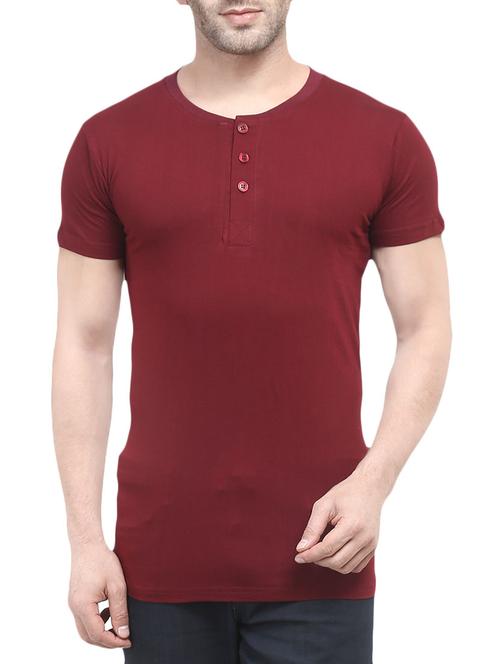 maroon cotton t-shirt - 13839391 - Very Small Image - 1