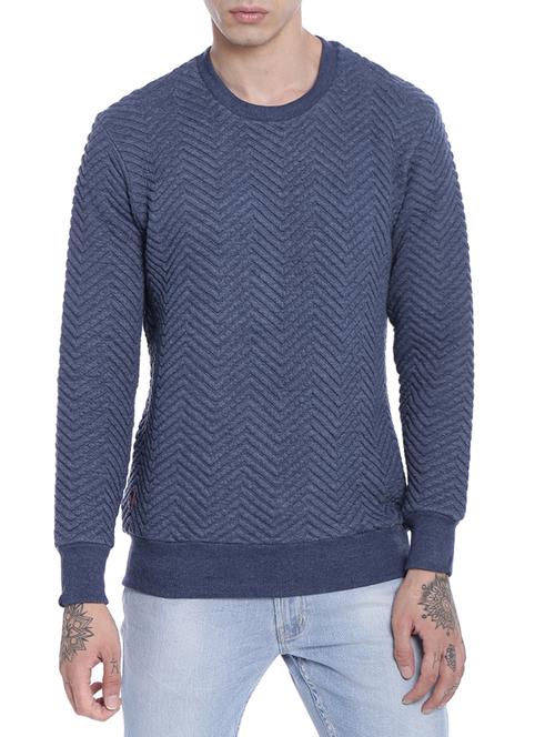 solid stone blue cotton pullover - 13842239 - Very Small Image - 1