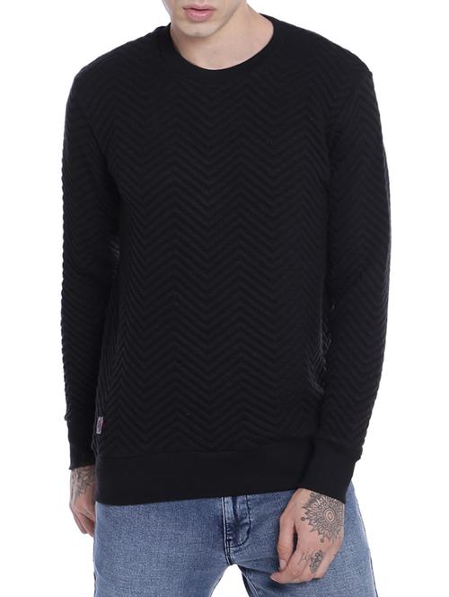 black cotton sweatshirt - 13842240 - Very Small Image - 1