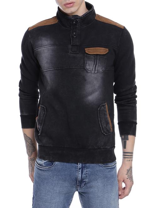 smoke black cotton sweatshirt - 13842241 - Very Small Image - 1