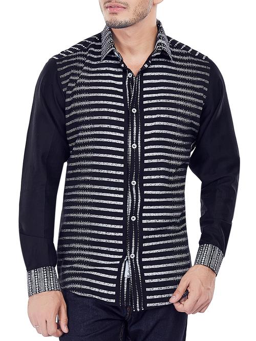 black cotton casual shirt - 13842624 - Very Small Image - 1