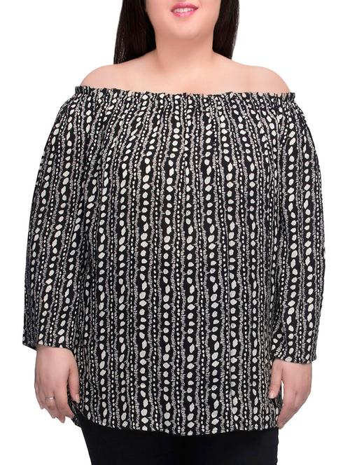 black printed viscose regular top - 13843109 - Very Small Image - 1