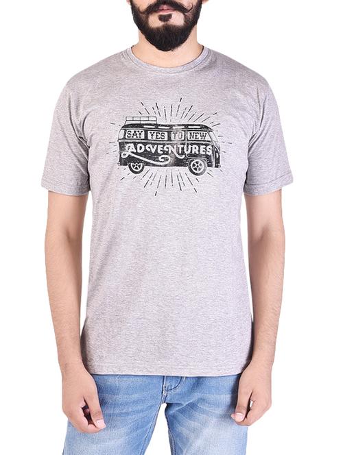 grey cotton chest print tshirt - 13844370 - Very Small Image - 1