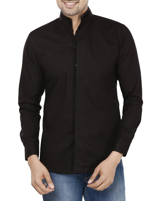 black cotton casual shirt - 13844386 - Very Small Image - 1