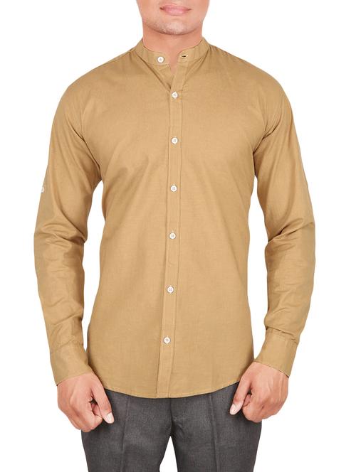 beige linen casual shirt - 13844854 - Very Small Image - 1