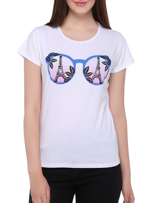 white printed jersey regular tee - 13846435 - Very Small Image - 1